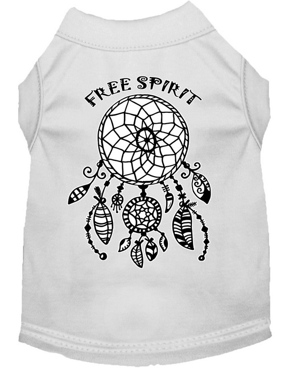 Free Spirit Screen Print Dog Shirt White XXL